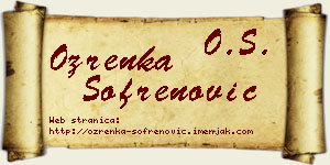 Ozrenka Sofrenović vizit kartica